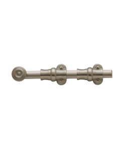 0380031 8" Ornamental Surface Bolt, Unlacquered Brass