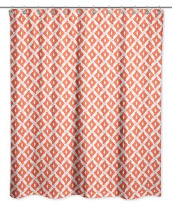 Whimsical Diamond Pattern in Red Shower Curtain