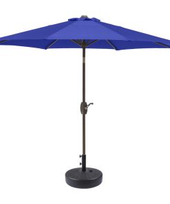 WestinTrends 9 Ft Outdoor Patio Market Umbrella with Black Round Base, Royal Bl