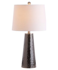 Wells 26" Hammered Metal Table Lamp, Black Nickel