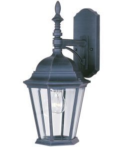 Westlake Cast 1-Light Outdoor Wall Lantern, Black, Clear