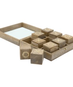 Wood, 10x10 Tic Tac Toe, Natural