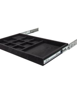 10 Compartment Black Felt Jewelry Organizer, Ring Insert Drawer Kit, Black Felt