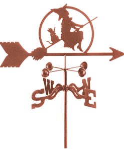 Witch on a Broom Weathervane With Roof Mount