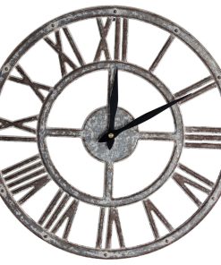 Whitewashed Metal Farmhouse Clock, 15"