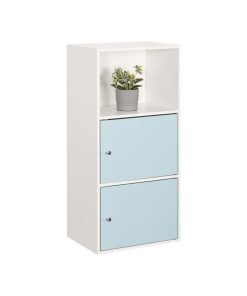 Xtra Storage 2 Door Cabinet with Seafoam and White Wood Finish