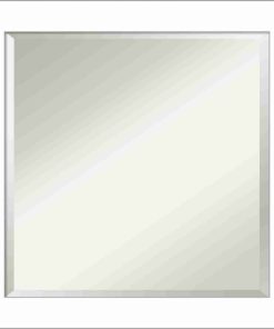 Wedge White Bathroom Vanity Wall Mirror, 24x24