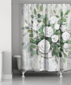 White Roses 71x74 Shower Curtain