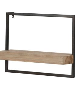 15.5" Brown and Black Contemporary Style Wall Shelf