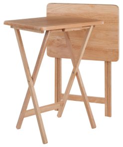 Winsome Solid Wood Alex 2-Piece Snack Table Set, Natural