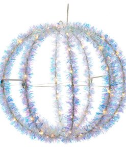 12" Warm White LED Tinsel Foldable Sphere