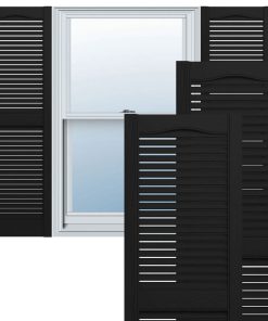 14.5"Wx72"H Mid-America Open Louver Cathedral Top Center Mullion Vinyl Shutter