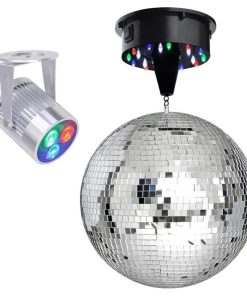12" 6Rpm Rotating Mirror Disco Ball, Rgb