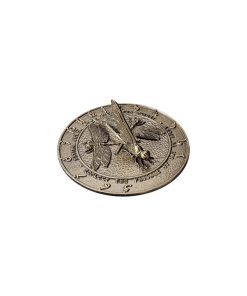 12" Diameter Dragonfly Large Sundial, French Bronze