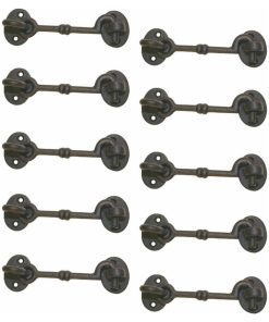 10 Black Cabin Hook Eye Shed Gate Door Latch Locker Holder |