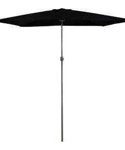 10ft x 6.5ft Outdoor Patio Market Umbrella with Hand Crank, Black