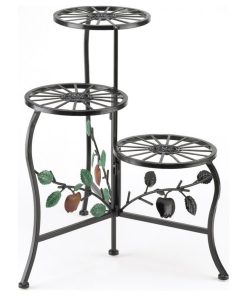 Wrought Iron Apple Triple Plant Stand