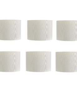 White Silk Retro Barrel 5" Drum Clip-on Chandelier Lampshades, Set of 6