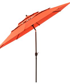 Yescom 11 Ft 3 Tier Patio Umbrella with Crank Handle Push to Tilt Aluminum Yard