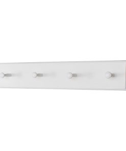 White Shaker Peg Rack, Made in The USA, 23"x4.5", 4 Pegs, Round Edge