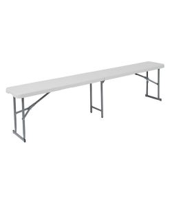 10.25"x71" Bi-Fold Granite White Plastic Bench With Carrying Handle