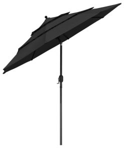 Yescom 9 Ft 3 Tier Patio Umbrella with Crank Handle Push to Tilt Aluminum