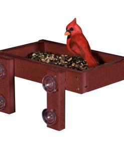 Window Mounted Bird Feeder Weatherproof Recycled Poly, Weathered Wood
