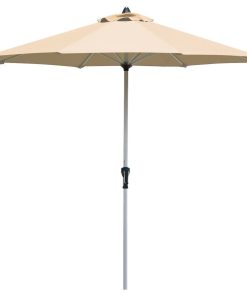 Wellfor 9' Patio Outdoor Market Umbrella With Aluminum Pole, Beige