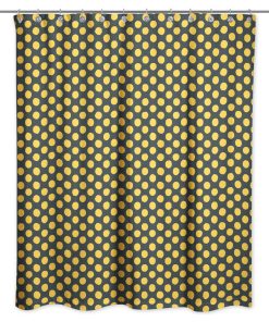 Yellow Pollka Dots Shower Curtain