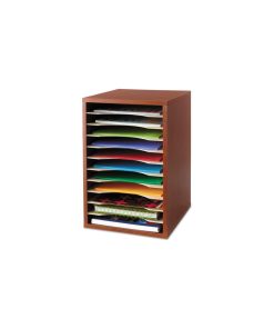 Wood Desktop Literature Sorter, 11 Sections 10 5/8x11 7/8x16, Cherry