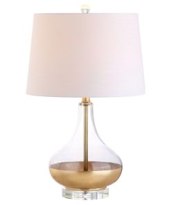 West 24.5" Glass Table Lamp, Gold Leaf