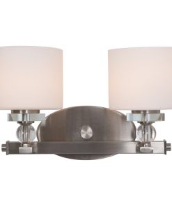 Yosemite Two Light Vanity With Satin Steel Finish 2009-2V-SS