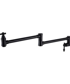 Wellfor Wall Mount Pot Filler Kitchen Faucet, Matte Black