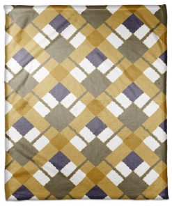Yellow Argyle Fleece Blanket