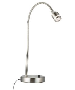 11"x5-17"x11-18" Brushed Steel Metal LED Desk Lamp