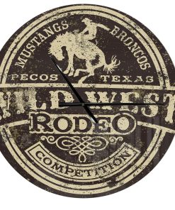 Wild West Rodeo Oversized Farmhouse Metal Clock, 23x23