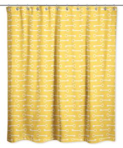 Yellow Keys Pattern Shower Curtain