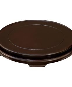 12 Inch Dark Brown Round Chinese Wooden Stand