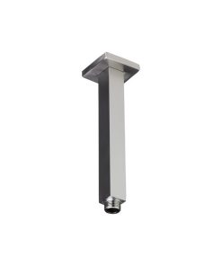 Ceiling Mount Square Shower Arm With Flange Cover by Serene Steam, Brushed Satin