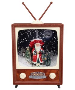 12" LED Lighted Musical Snowing Santa TV Set Christmas Decoration