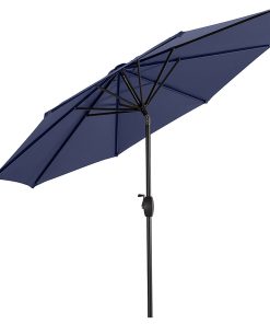 Westintrends 9 Ft Outdoor Patio Market Table Umbrella with Tilt and Crank, Navy