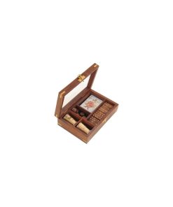 Wooden Game Set With Brass Goblet