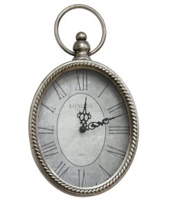 11.75" Oval Vintage Wall Clock w/ Metal Shape