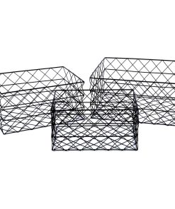 Wire Storage Baskets, Set of 3, 13.75"x10.25"x6.75", Black
