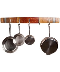 Wine Barrel Pot Rack With Bands