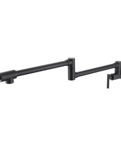 Wellfor Pot Filler Faucet Wall Mount, 4 GPM Flow Rate, Matte Black