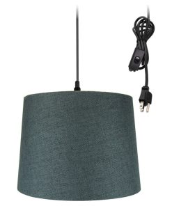 14w 1-Light Plug-In Swag Pendant Lamp Granite Gray