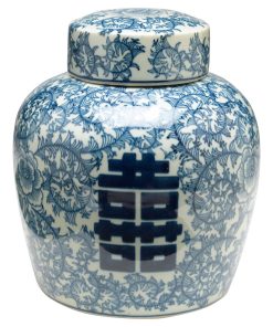 12" Blue & White Ginger Jar