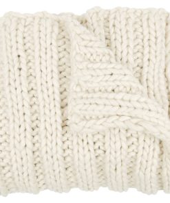 Cable Chunky Knit Throw Blanket, Natural White