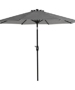 Westintrends 9 Ft Outdoor Patio Market Table Umbrella with Tilt and Crank, Black